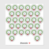 Sticker Sceau d'enveloppe de monogramme de couronne rouge  (Feuille)