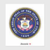 Sticker Sceau d'État de l'Utah (Feuille)