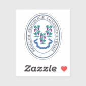 Sticker Sceau d'État du Connecticut, États-Unis (Feuille)