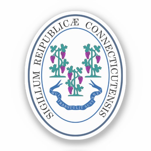 Sticker Sceau d'État du Connecticut, États-Unis (Recto)