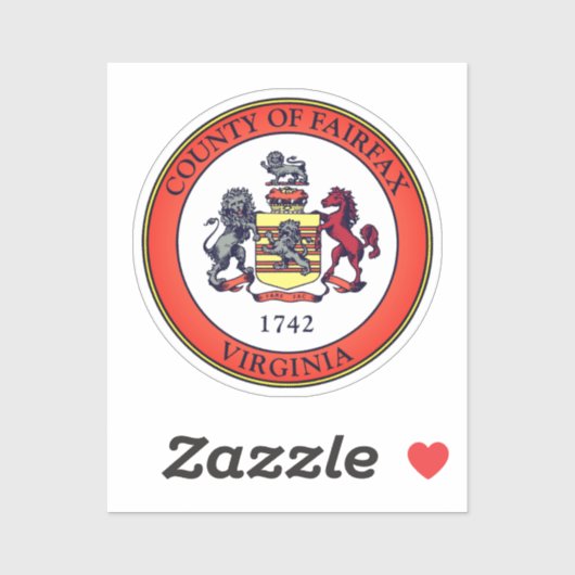 Sticker Sceau du comté de Fairfax, Virginie (Feuille)