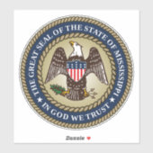 Sticker Sceau du Mississippi (Feuille)