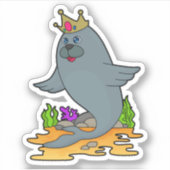 Sticker Sceau roi avec couronne (Devant)