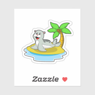 Sticker Sceau sur l'île