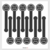 Sticker Sceaux Noir et Pudding Faits Main (Feuille)