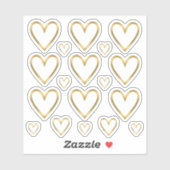 Sticker Sceller avec un Kiss Gold Heart Enveloppe Phoques (Feuille)