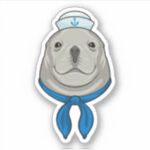 Sticker Sceller comme marin avec casquette marin (Devant)