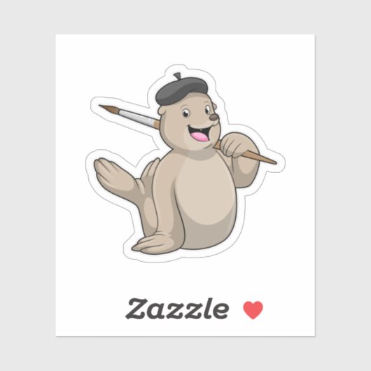 Sticker Sceller comme peintre avec pinceau (Feuille)