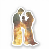 Sticker Scène de la Nativité, Bébé Jésus, Marie et Joseph (Recto)