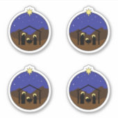 Sticker Scène de la Nativité de Noël du directeur (Devant)