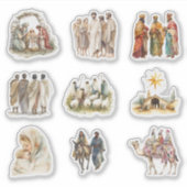 Sticker Scène de la Nativité de Noël Jésus (Devant)