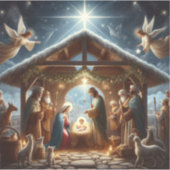 Sticker Scène de nativité traditionnelle (Devant)