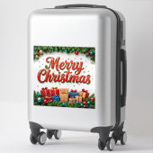 Sticker Scène de Noël festive avec des cadeaux (Sur valise)