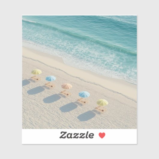 Sticker Scène de plage des Caraïbes (Feuille)