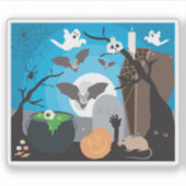 Sticker Scène d'Halloween (Devant)