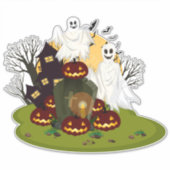 Sticker Scène Halloween (Devant)