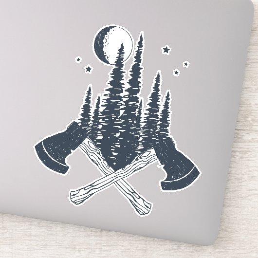 Sticker Scène Hipster Lumberjack (Détail)