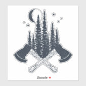 Sticker Scène Hipster Lumberjack (Feuille)