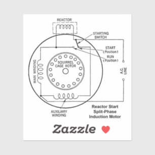Sticker Schéma de moteur à induction à phase divisée à dém