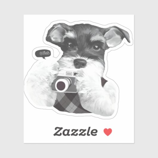 Sticker Schnauzer avec caméra (Feuille)