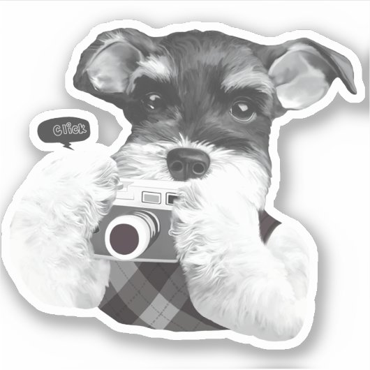 Sticker Schnauzer avec caméra (Devant)