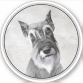 Sticker Schnauzer (géant) - Joli art original pour chien (Devant)