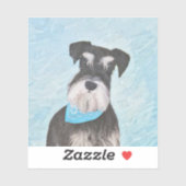 Sticker Schnauzer (Miniature) Peinture - Chien original mi (Feuille)