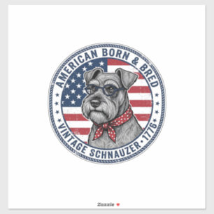 Sticker Schnauzer Patriotique Vintage