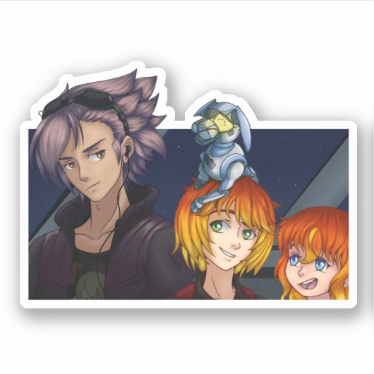 Sticker Sci Fi Anime Amis (Devant)