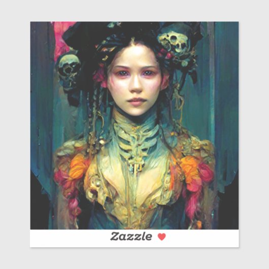 Sticker Sci-Fi Imaginaire d'oursin arc-en-ciel (Feuille)