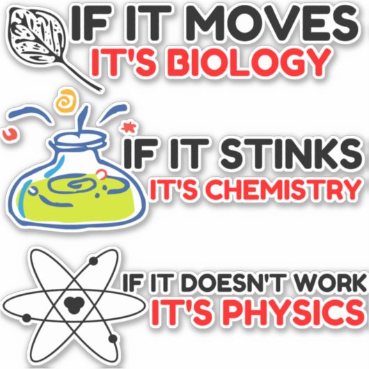 STICKER SCIENCE BIOLOGY CHIMIISTRY PHYSICS (Devant)