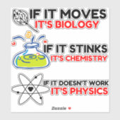 STICKER SCIENCE BIOLOGY CHIMIISTRY PHYSICS (Feuille)
