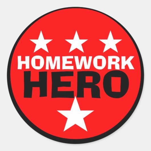 Sticker scolaire Homework Hero (Devant)