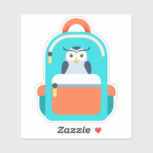 Sticker scolaire sac à dos mignon (Feuille)