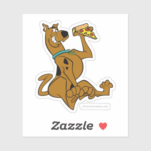 Sticker Scooby Doo Avec Pizza Slice (Feuille)