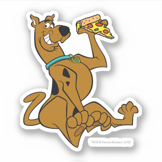 Sticker Scooby Doo Avec Pizza Slice (Devant)