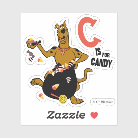 Sticker Scooby-Doo | C est pour Candy (Feuille)