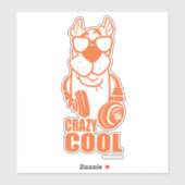 Sticker Scooby-Doo "Cool fou" casque graphique (Feuille)