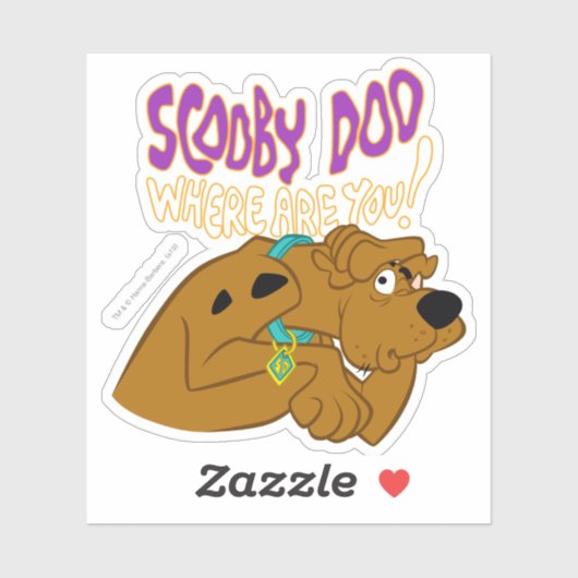 Sticker Scooby-Doo effrayé (Feuille)