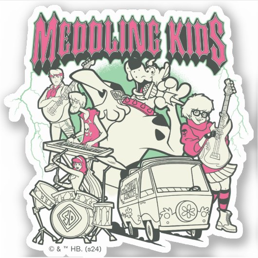 Sticker Scooby-Doo et le groupe Gang Meddling Kids Punk (Devant)