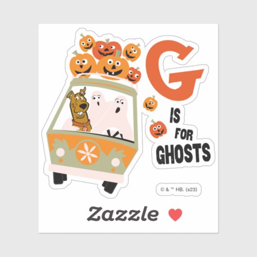 Sticker Scooby-Doo | G est pour Ghosts (Feuille)