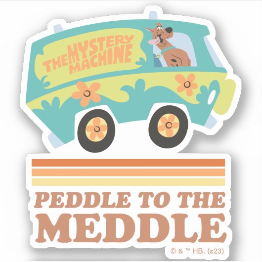 Sticker Scooby-Doo Mystery Machine "Peddle to the Meddle" (Devant)