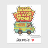 Sticker Scooby-Doo | "Où Es-Tu ?" Retro Cartoon Van (Feuille)