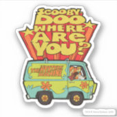 Sticker Scooby-Doo | "Où Es-Tu ?" Retro Cartoon Van (Devant)