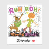 Sticker Scooby-Doo | Ruh Roh ! Mauvais sort ! (Feuille)