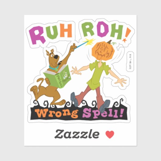 Sticker Scooby-Doo | Ruh Roh ! Mauvais sort ! (Feuille)