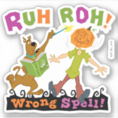 Sticker Scooby-Doo | Ruh Roh ! Mauvais sort ! (Devant)