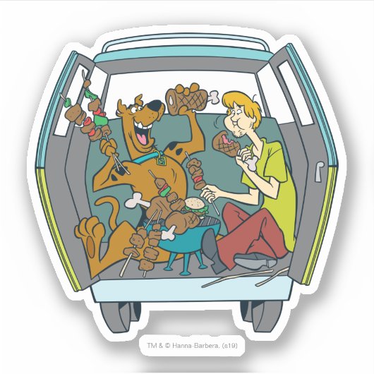 Sticker Scooby Doo & Shaggy Dans La Machine Mystérieuse (Devant)