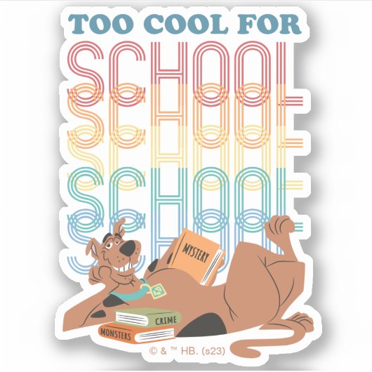 Sticker Scooby Doo Trop Cool Pour L'École (Devant)