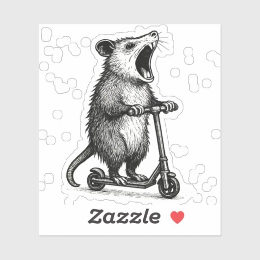 Sticker scooter opaasum (Feuille)